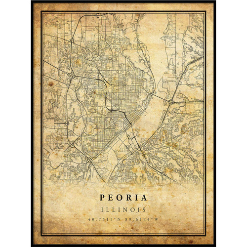 Peoria map Vintage Style Poster Print | Old City Artwork Prints | Antique Style Home Decor | Illinois Wall Art Gift | Antique map Wall Art 20x30 Peoria map Vintage Style Poster Print | Old City Artwork Prints | Antique Style Home Decor | Illinois Wall Art Gift | Antique map Wall Art 20x30