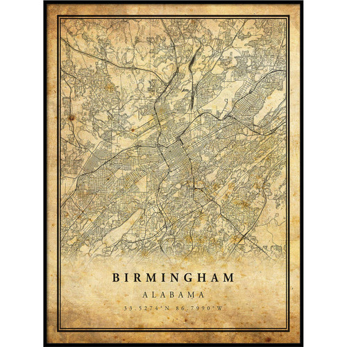 Birmingham map Vintage Style Poster Print | Old City Artwork Prints | Antique Style Home Decor | Alabama Wall Art Gift | map Wall Art 20x30 Birmingham map Vintage Style Poster Print | Old City Artwork Prints | Antique Style Home Decor | Alabama Wall Art Gift | map Wall Art 20x30