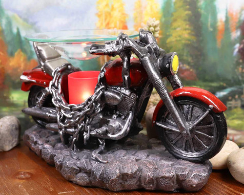 Ebros Red Vintage Motorcycle Classic Chopper Bike Electric Oil Burner Or Tart Warmer Decor Statue 9.5" Long Home Fragrance Aroma Accessory Decor Figurine Ebros Red Vintage Motorcycle Classic Chopper Bike Electric Oil Burner Or Tart Warmer Decor Statue 9.5" Long Home Fragrance Aroma Accessory Decor Figurine