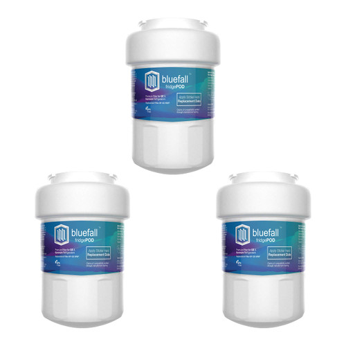 Compatible GE Water Filter for GE MWF Replacement Refrigerator Water Filter by Bluefall - Value Pack (3-Pack)