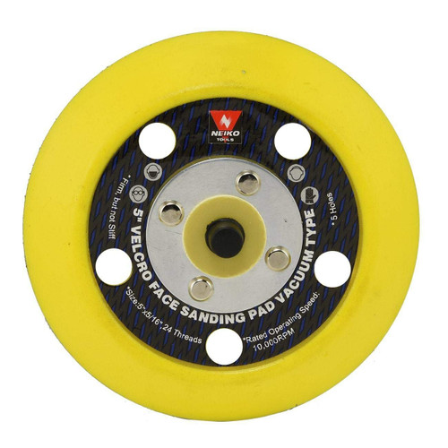 5" Hook and Loop Face Sanding Pad Air Vacuum Pneumatic Sander Grinder Tool
