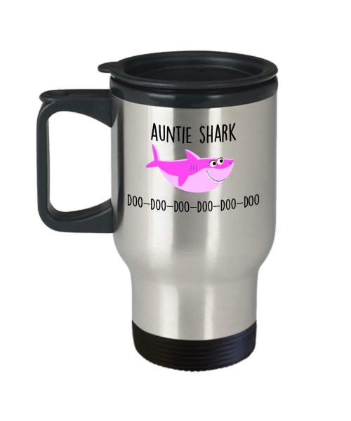 Auntie Shark Doo Doo Doo Travel Mug - Shark Birthday Gift - Aunt Sister Shark Family Shark - Gifts Travel Mug - Novelty Stainless Steel Travel Mug Auntie Shark Doo Doo Doo Travel Mug - Shark Birthday Gift - Aunt Sister Shark Family Shark - Gifts Travel Mug - Novelty Stainless Steel Travel Mug