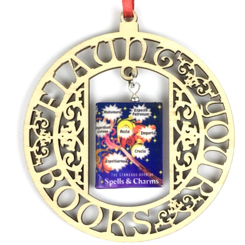 The Standard Book of Spells and Charms Ornament School of Magic Clay Mini Book Framed Decoration
