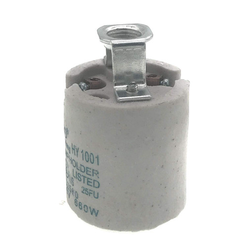 Keyless Porcelain Socket with Hickey ,TWDRTDD Medium Base E26 Keyless Porcelain Lampholder (Pack of 1)