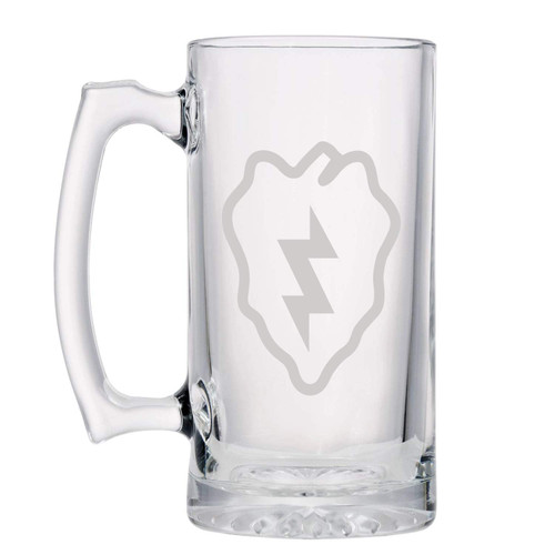 US Army - 25th Infantry Division Shoulder Sleeve Patch Etched Stein Glass 25oz. Mug
