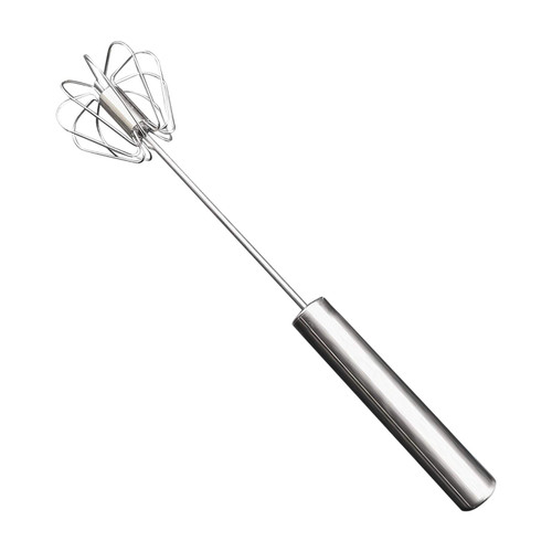 KUFUNG Hand Push Egg Whisk, Stainless Steel Whisk Blender for Home, Matcha Whisk, Egg Beater, Milk Frother, Mixer Stirrer, for Blending, Whisking, Beating & Stirring (10 inch, Silver)