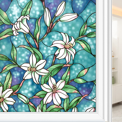 Coavas Stained Glass Window Film Privacy Non-Adhesive Frosted Static Cling Glass Film Window Decor for Home Church 17.7inch x 78.7inch Coavas Stained Glass Window Film Privacy Non-Adhesive Frosted Static Cling Glass Film Window Decor for Home Church 17.7inch x 78.7inch