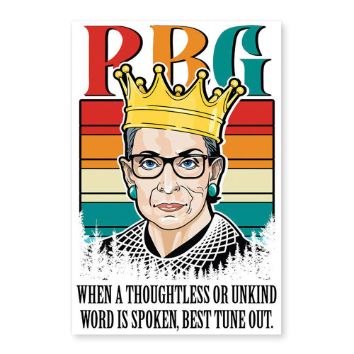 selltoxyz When A Thoughtless Or Unkind Work is Spoken Best Tune Out Ruth Bader Ginsburg Canvas Wall Painting Wrapped Modern Artwork Living Room Home Decor Ready to Hang