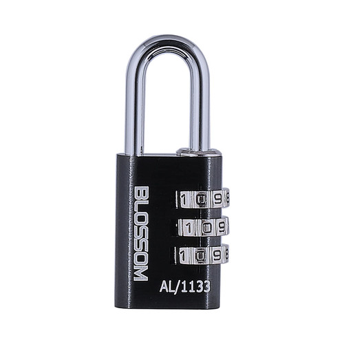 BLOSSOM Combination Padlock, Keyless Hardened Shackle Lock with Resettable 3 Digit for Outdoor, Solid Aluminum Purple Locker Locks for School Gym Locker, Backpacks, Baggage, Suitcases - Black BLOSSOM Combination Padlock, Keyless Hardened Shackle Lock with Resettable 3 Digit for Outdoor, Solid Aluminum Purple Locker Locks for School Gym Locker, Backpacks, Baggage, Suitcases - Black