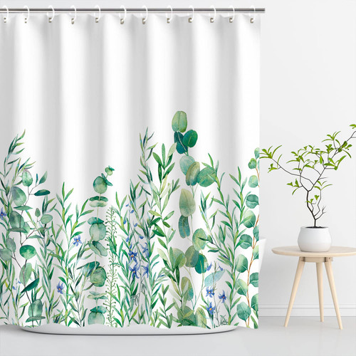 RosieLily Botanical Shower Curtain Plant Shower Curtain Leaf Shower Curtain Greenery Eucalyptus Shower Curtains for Bathroom with 12 Hooks, Decorative Green Leaves 72" W X 72" H RosieLily Botanical Shower Curtain Plant Shower Curtain Leaf Shower Curtain Greenery Eucalyptus Shower Curtains for Bathroom with 12 Hooks, Decorative Green Leaves 72" W X 72" H