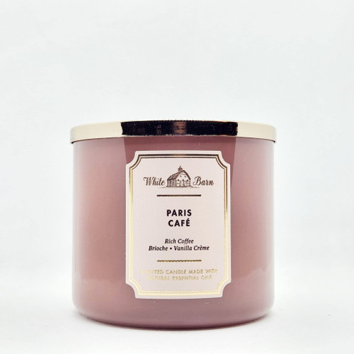 Bath and Body Works, White Barn 3-Wick Candle w/Essential Oils - 14.5 oz - 2021 Core Scents! (ParisCafe)