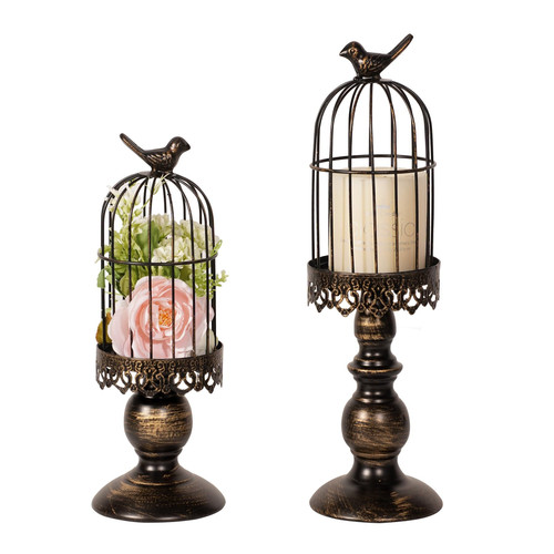 Birdcage Candle Holder, Vintage Candle Stick Holders, Wedding Candle Centerpieces for Tables, Iron Candlestick Holder Home Decor