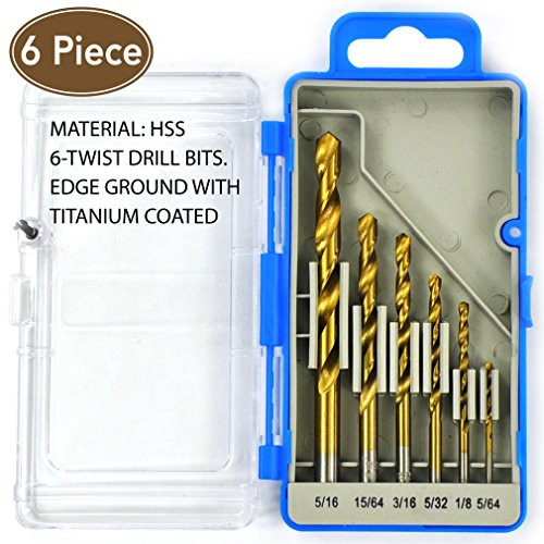 Super Value 6PCS,drill bit set,TWIST Drills Set,drill and drive accessory set,drill bits,drill set,drilling driving kit,tools,tool kit,tool set,home tool kit