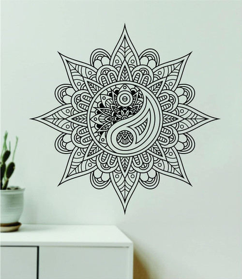 Yin Yang Mandala V4 Wall Decal Home Decor Art Vinyl Sticker Quote Bedroom Teen Inspirational Boys Kids School Nursery Baby Boy Girl Yoga Meditate Zen Energy Buddha Hamsa Om Good Vibes Positive Namaste Yin Yang Mandala V4 Wall Decal Home Decor Art Vinyl Sticker Quote Bedroom Teen Inspirational Boys Kids School Nursery Baby Boy Girl Yoga Meditate Zen Energy Buddha Hamsa Om Good Vibes Positive Namaste