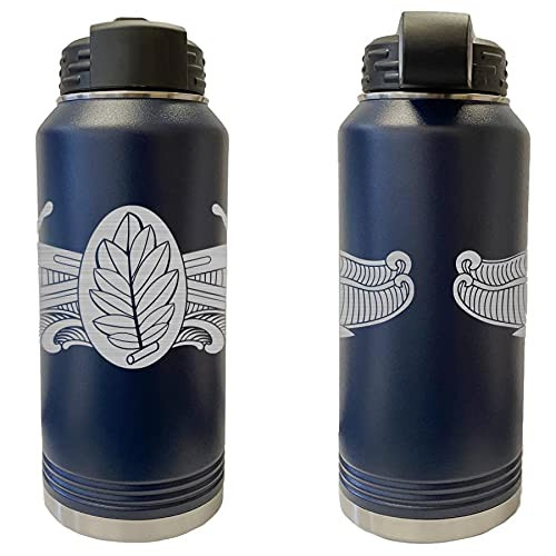 Navy Surface Warfare Medical Service Badge Laser Engraved 32oz Water Bottle (Navy)