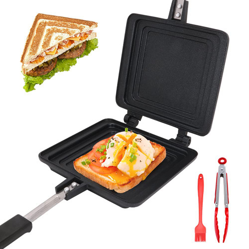 Double Sided Frying Pan, Grilled Cheese Maker Nonstick Sandwich Maker Flip Grill Pan For Breakfast Toast Panini Waffle, Aluminum Alloy Cookware Double Sided Frying Pan, Grilled Cheese Maker Nonstick Sandwich Maker Flip Grill Pan For Breakfast Toast Panini Waffle, Aluminum Alloy Cookware
