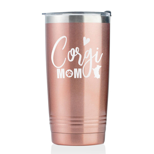 Onebttl Corgi Gifts For Women, Female, Her and Corgi Lovers - Corgi Mom - 20oz/590ml Stainless Steel Insulated Tumbler with Lid, Message Card - (Rose Gold) Onebttl Corgi Gifts For Women, Female, Her and Corgi Lovers - Corgi Mom - 20oz/590ml Stainless Steel Insulated Tumbler with Lid, Message Card - (Rose Gold)