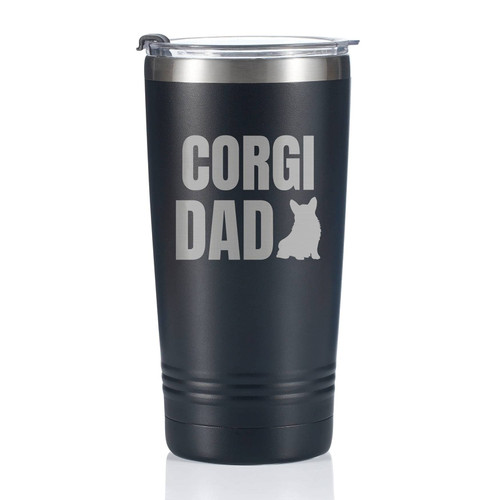 Onebttl Corgi Gifts For Corgi Lovers, Men, Him - Corgi Dad - 20oz/590ml Stainless Steel Insulated Tumbler with Lid, Message Card - (Black) Onebttl Corgi Gifts For Corgi Lovers, Men, Him - Corgi Dad - 20oz/590ml Stainless Steel Insulated Tumbler with Lid, Message Card - (Black)
