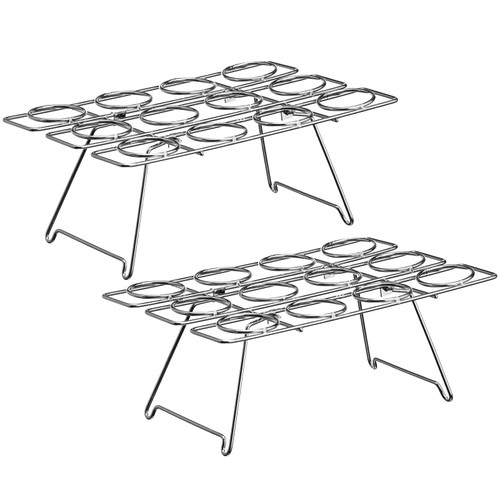 2 Pieces Steel Cupcake Baking Racks Ice Cream Display Racks Cupcake Cone Stands Ice Cream Cone Cupcakes Holders for Home Kitchen Baking Cooking Cupcake Ice Cream Tools Supplies (Silver)