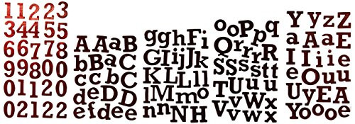 me & my BIG ideas Alpha Chips Designer Chipboard Letter Stickers, Rockwell Alphabet, Red Foil
