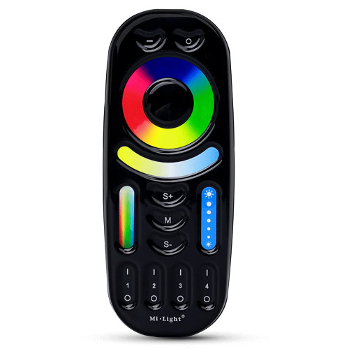 LGIDTECH FUT092-B 4-Zone RGB+CCT Black Remote Controller(Not include battery) For Miboxer/Mi-Light RGB+CCT LED Light Bulb,Downlight,Spotlight,Flood Light,LED Strip Controller