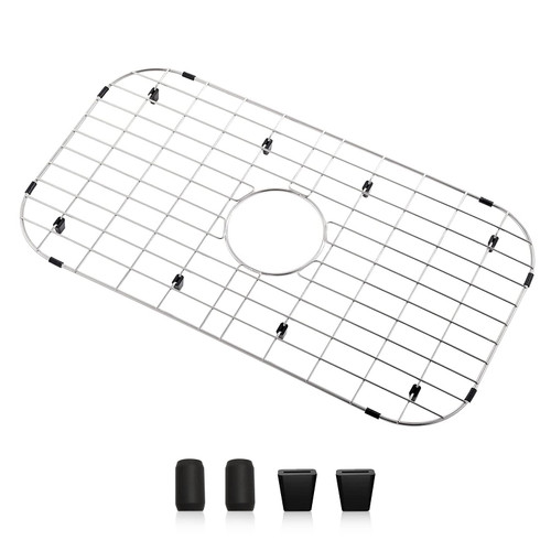 APPASO Sink Protectors for Kitchen Sink, 26-1/16" x 14-1/16", Center Drain Kitchen Sink Grid and Stainless Steel Sink Protectors, Sink Bottom Grid for Single Bowl Sink, Premium Sink Rack
