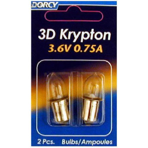 Dorcy 3D-3.6-Volt, 0.75A Flange Base Krypton Replacement Bulb, 2-Pack (41-1661)