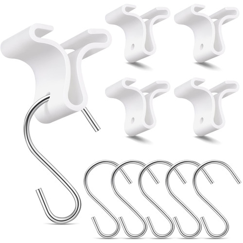 35 Packs Drop Ceiling Hooks Ceiling Hanger Clear Ceiling Grid Clips with 35 Metal S-Hooks for Hanging Plants Office Signs New Year Decorations