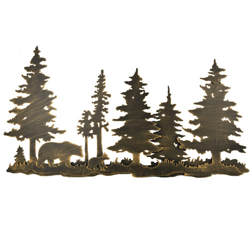 Remenna Cabin Wall Decor 3 layer Bear Wall Decor Rustic Metal Wall Art Hanging for Living Room Bedroom Bathroom Indoor Outdoor 22x12 Inches