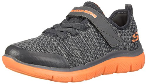 Skechers Kids Boys' Flex Advantage 2.0-Quick Jol Sneaker,charcoal/orange,2.5 Medium US Little Kid