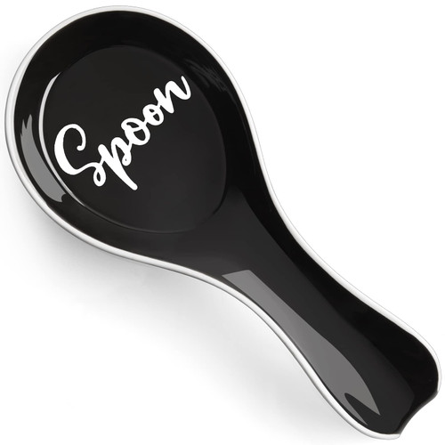 Ceramic Spoon Rest for Stove Top, DAYYET Large Spoon Holder, Spoon Rest for Kitchen Counter, Spatula Holder Utensil Rest for Ladles, Tong, Modern Rustic Kitchen Decor, Black Ceramic Spoon Rest for Stove Top, DAYYET Large Spoon Holder, Spoon Rest for Kitchen Counter, Spatula Holder Utensil Rest for Ladles, Tong, Modern Rustic Kitchen Decor, Black