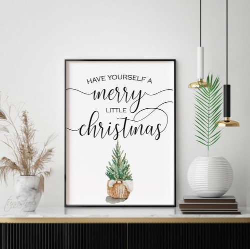 Mugmug Happy Yule,Have Yourself A Merry Little Christmas Poster,Christmas Tree Poster,Christmas Wall Art, Farmhouse Christmas, Holiday Decor