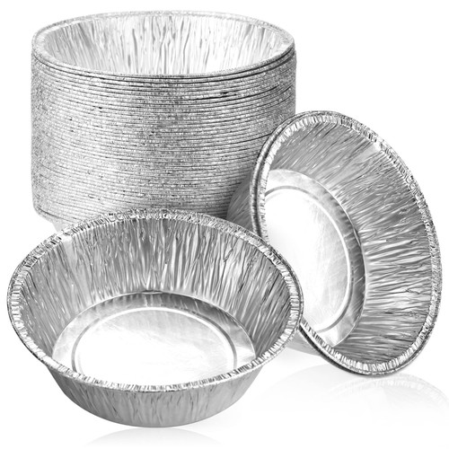 GothaBach 50 Pack 6 inch Aluminum Pie Pans Disposable Mini Pie pans Disposable Aluminum Foil Tart Pan