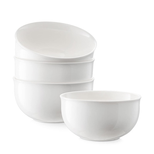 DOWAN Classic Ceramic Soup Bowls, 32 Ounces White Cereal Bowl and Bowls Set for Noodle Cereal Soup Rice Pasta Oatmeal,Porcelain Salad Bowls Set of 4 for Kitchen, Dishwasher & Microwave Safe DOWAN Classic Ceramic Soup Bowls, 32 Ounces White Cereal Bowl and Bowls Set for Noodle Cereal Soup Rice Pasta Oatmeal,Porcelain Salad Bowls Set of 4 for Kitchen, Dishwasher & Microwave Safe