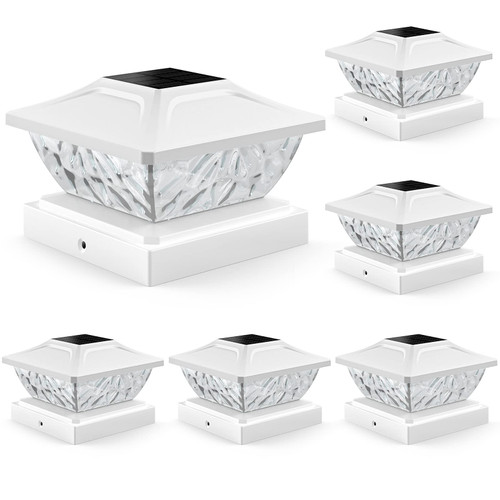 ENSLI Solar Post Cap Lights 6 Pack, 2 Mode Bright Solar Post Lights Outdoor Waterproof Fence Post Cap Lights, Outdoor Post Lights Solar Powered Deck Lights for 4x4 4.5x4.5 5x5 Posts in Garden Decor ENSLI Solar Post Cap Lights 6 Pack, 2 Mode Bright Solar Post Lights Outdoor Waterproof Fence Post Cap Lights, Outdoor Post Lights Solar Powered Deck Lights for 4x4 4.5x4.5 5x5 Posts in Garden Decor