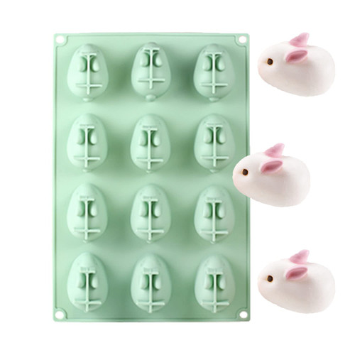 12-cavity Easter Rabbit 3D Silicone Mould,Bunny Shape Soap Mold,Fondant Mousse Cake Animal Mold Dessert Cake Pan for Candy, Ice, Jelly, Pudding,Chocolate 12inch 12-cavity Easter Rabbit 3D Silicone Mould,Bunny Shape Soap Mold,Fondant Mousse Cake Animal Mold Dessert Cake Pan for Candy, Ice, Jelly, Pudding,Chocolate 12inch