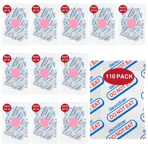 LinsKind 110 Packs 100CC Food Grade Oxygen Absorbers (10 Packs in Individual Vacuum Bag, 11x Packs of 10), Oxygen Absorbers for Food Storage, with Oxygen Indicator, for Mylar Bags, Mason Jars, Canning LinsKind 110 Packs 100CC Food Grade Oxygen Absorbers (10 Packs in Individual Vacuum Bag, 11x Packs of 10), Oxygen Absorbers for Food Storage, with Oxygen Indicator, for Mylar Bags, Mason Jars, Canning
