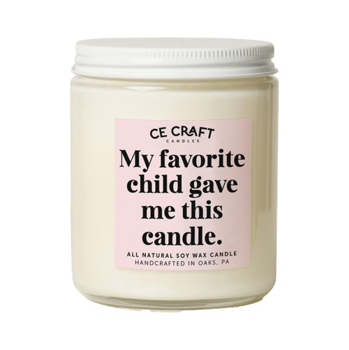 CE Craft - My Favorite Child Gave Me This Candle Candle - Gift for Mom - Mom Gifts from Daughter, Son - Mother's Day Gift (Sparkling Lemon)