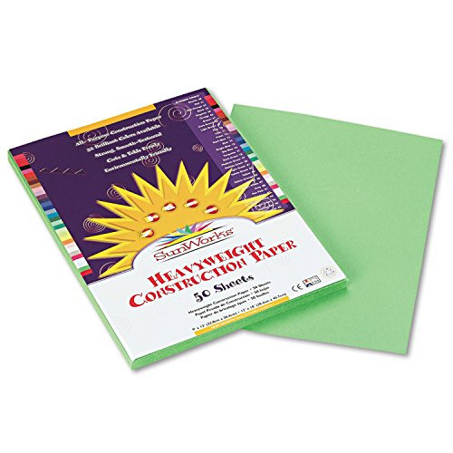 SunWorks Construction Paper, 58 lbs, 9 x 12, Light Green, 50 Sheets/Pack SunWorks Construction Paper, 58 lbs, 9 x 12, Light Green, 50 Sheets/Pack
