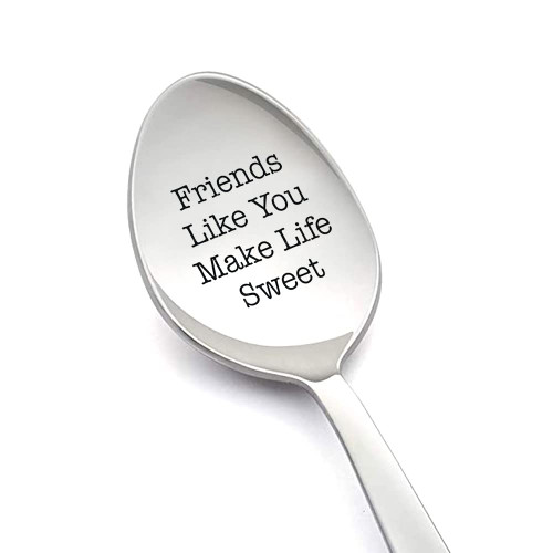 Best Friend Friendship Gifts Spoon for Women Friends Like You Make Life Sweet Spoons for BFF Bestie Christmas Birthday Gift for Girls Best Friends Tea Coffee Lover Spoons