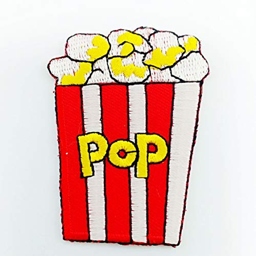 Corn POP Snack Patch Yummy Movie Time Cartoon Patch for Bags Jacket T-Shirt Embroidered Sign Badge Costume Applique Iron on Patch New