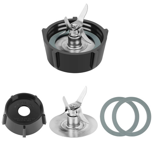Blender Blade 4-Point Fusion 4961 Replacement Parts Compatible with Osterizer Oster Blender Blades Assembly with 4902 Jar Bottom Case and 2 Pcs Rubber Gasket