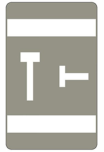 Smead AlphaZ ACCS Color-Coded Alphabetic Label, T, Gray, 100 labels per Pack (67190)