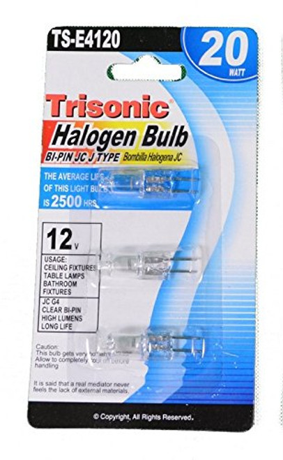 Halogen JC Type Light Bulb G4 Base 12 Volt 20 Watt - JC G4 12V 20W Pack of 3 Bulbs