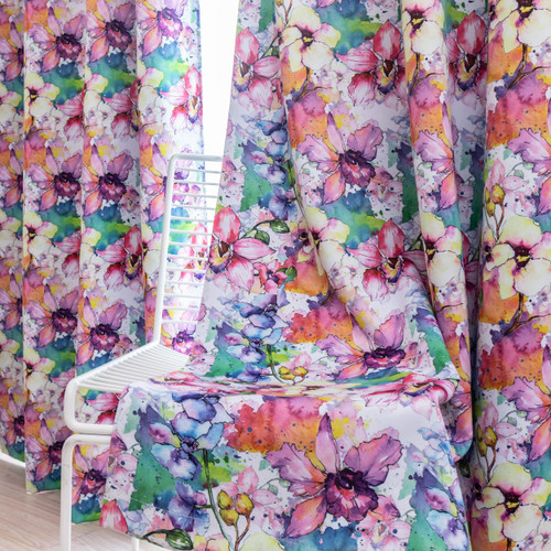 Taisier Home Boho Floral Room Darkening Curtains Colorful Bohemian Mandala Drapes Decor for Bedroom Living Room Abstract Floral Drapes Grommet Top Room Darkening Curtains 2 Panel Set, 52" WX95 L