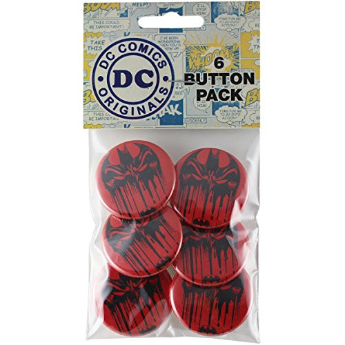 Button set DC Comics Batman Drippy Logo 6 Individual Loose Buttons, 1.25"