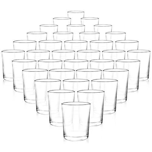 Comrzor Set of 36 Clear Tealight Candle Holders, Glass Votive Candle Holders Bulk, Floating Candle Holder for Table Centerpieces, Wedding Propose Party Home Decor