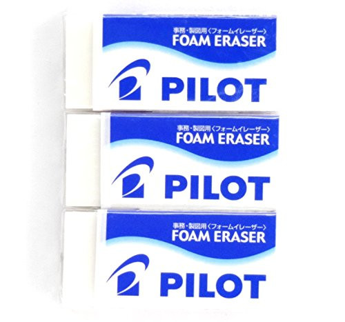 Pilot Foam Eraser S (ER-F6), Pack of 3 (Japan Import) [Komainu-Dou Original Package]