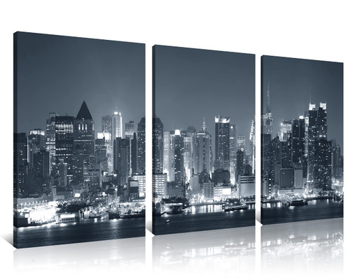 NAN Wind 3 Pcs Wall Art New York City Nigth Skyline Black & White Canvas Art Paintings For Room Decor Cityscape Skyscrapers Picture Prints On Canvas For Home Decor Modern Giclee Framed NAN Wind 3 Pcs Wall Art New York City Nigth Skyline Black & White Canvas Art Paintings For Room Decor Cityscape Skyscrapers Picture Prints On Canvas For Home Decor Modern Giclee Framed