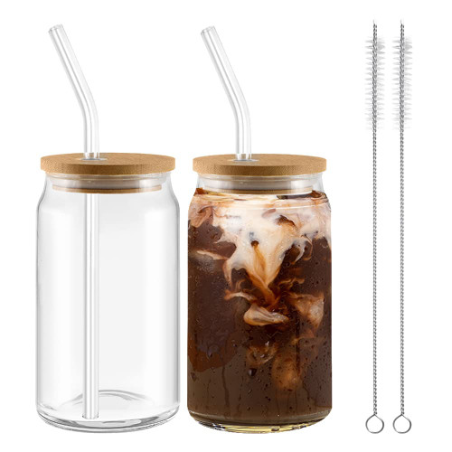 Drinking Glasses Beer Can Glass with Bamboo Lids and Glass Straws, 2 Pack 16 oz Glass Tumbler Can Shaped Glass Cups with Lids and Straws, Iced Coffee Cup, Beer Glasses, Ideal for Water, Soda, Tea, Drinking Glasses Beer Can Glass with Bamboo Lids and Glass Straws, 2 Pack 16 oz Glass Tumbler Can Shaped Glass Cups with Lids and Straws, Iced Coffee Cup, Beer Glasses, Ideal for Water, Soda, Tea,
